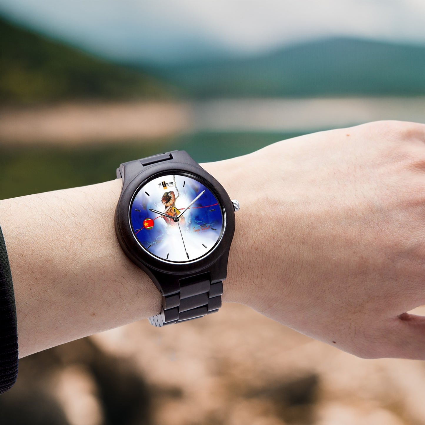 Montre à quartz en bois d’olivier "Toujoublé"