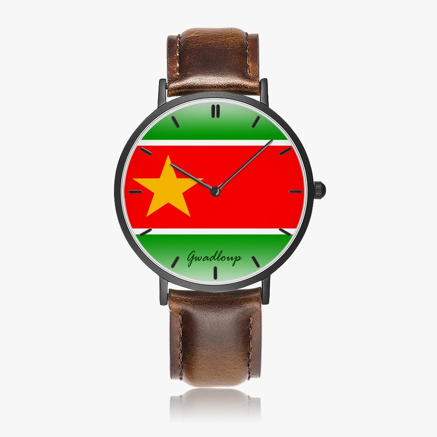 Montre quartz ultra plate "Péyila" (Black - avec indicateurs)