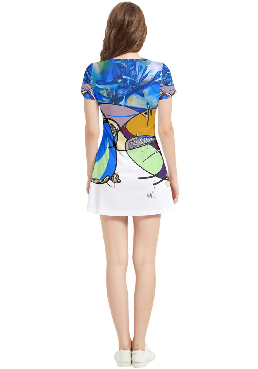 Robe col V manche courte "Yolblé"