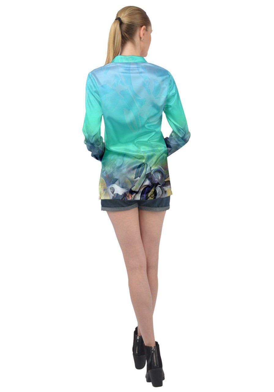 缎面衬衫长袖“Makan”