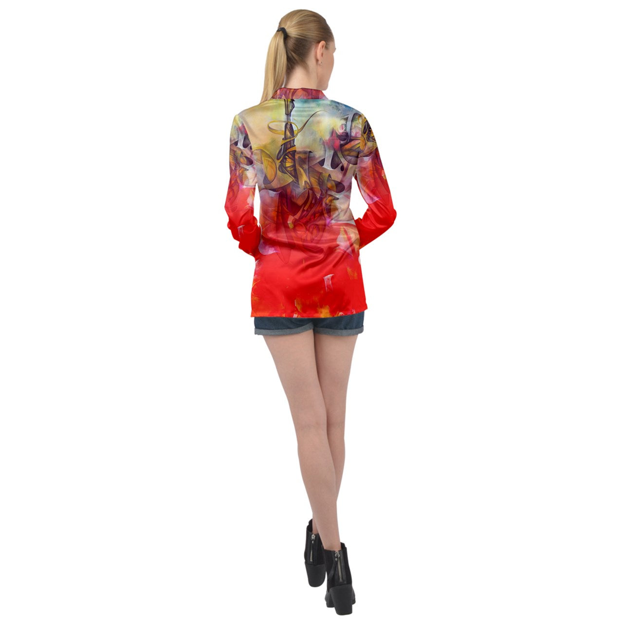 Chemise satin manches longues "Doukou"