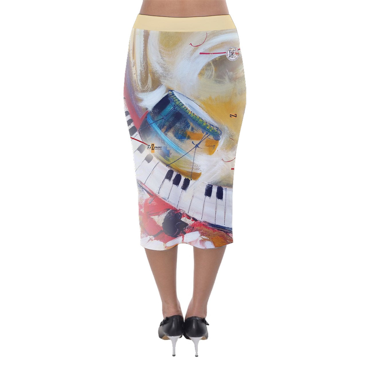 ベロア鉛筆スカート「ピアノ」