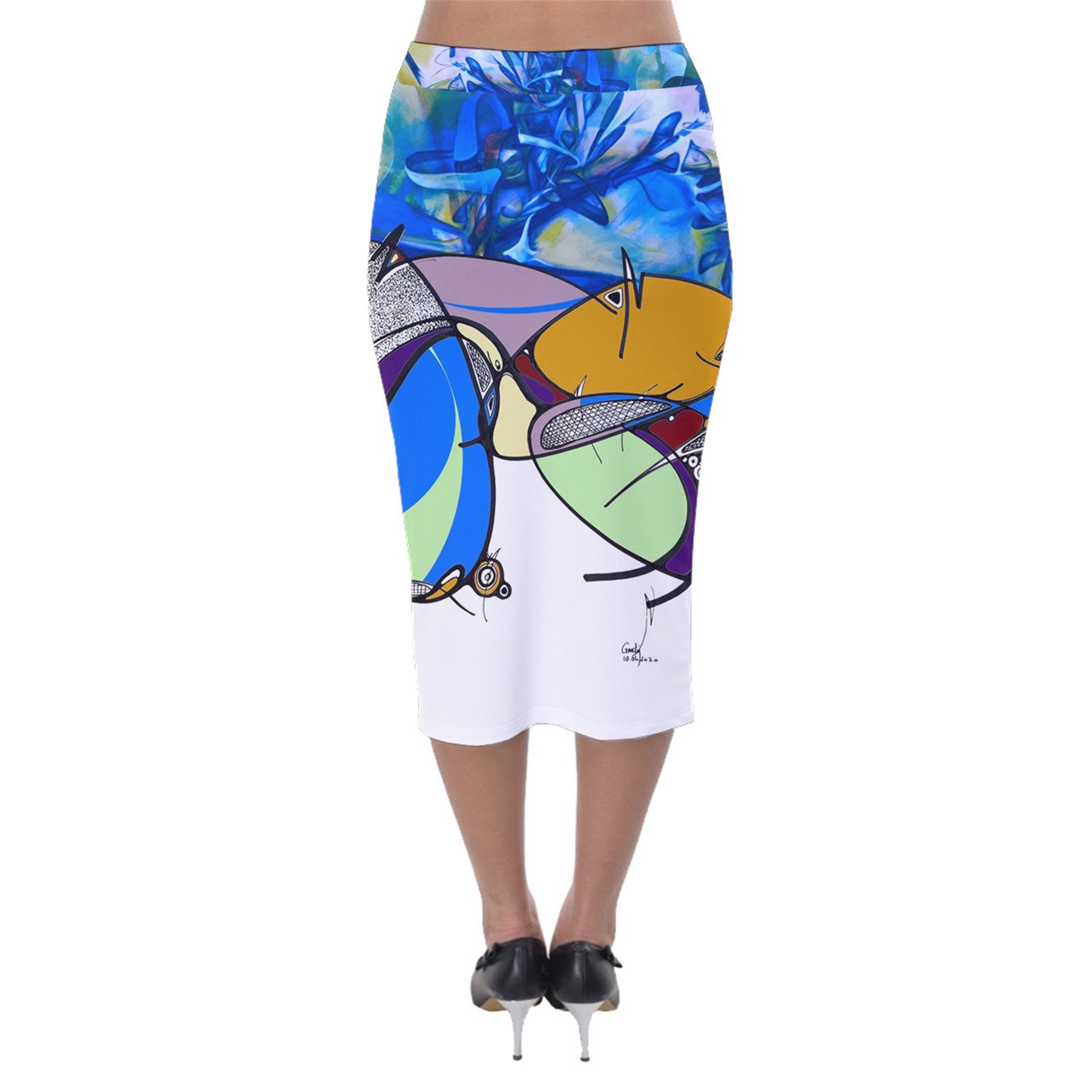 Jupe crayon velour "Yòlblé""