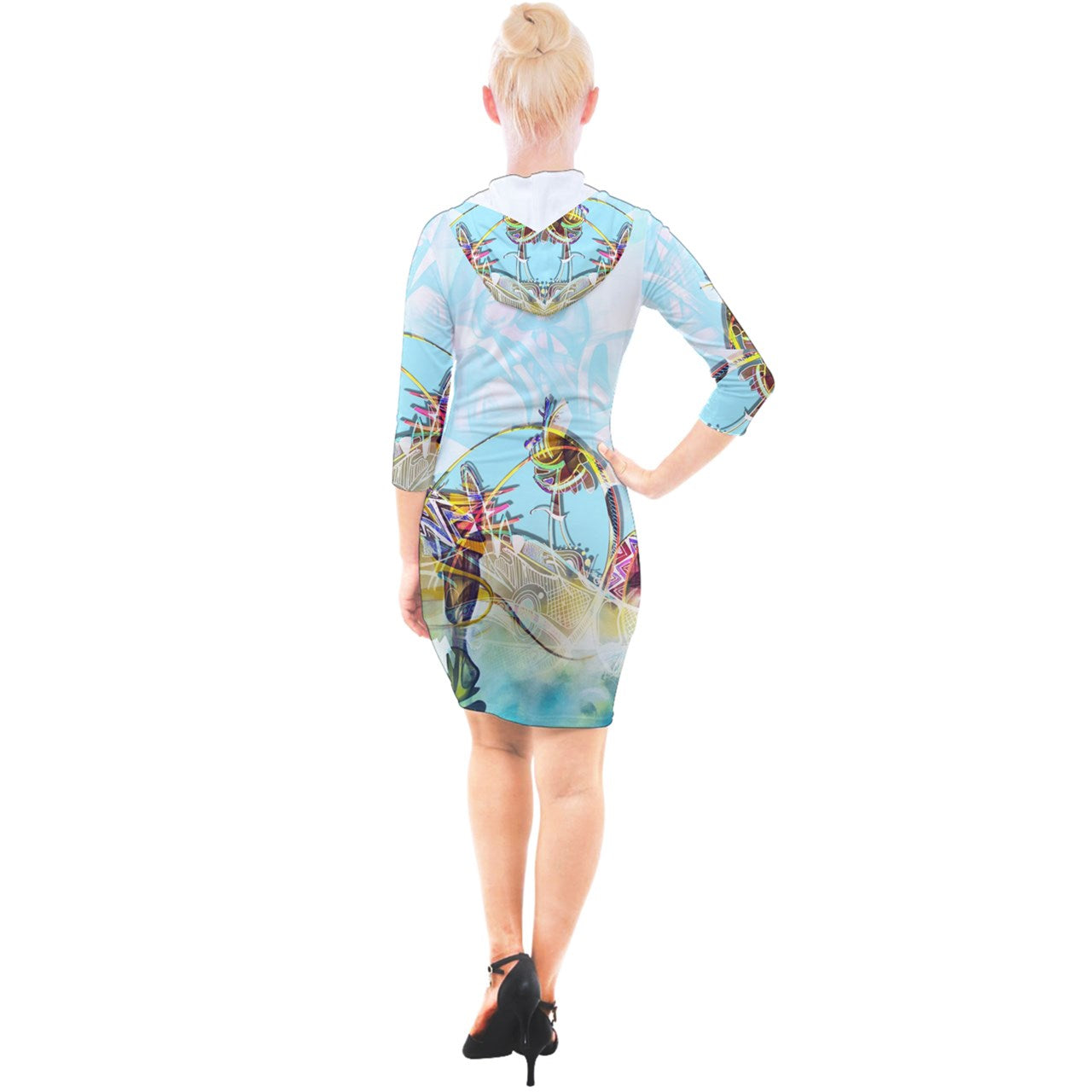 Robe moulante à capuche "Dousyèl"