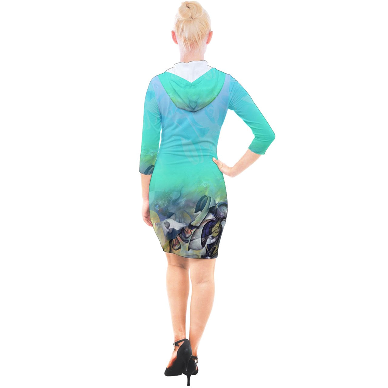 Robe moulante à capuche "Makan"