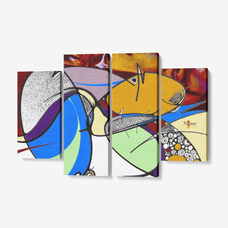 Decoración de pared cuadríptico "Yolmawon"