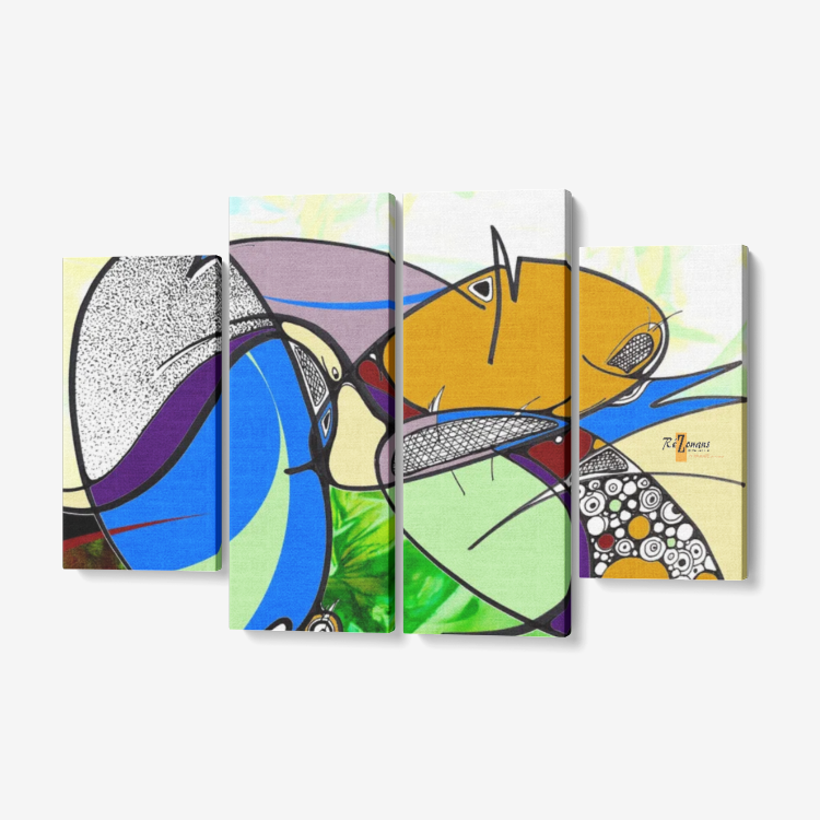 Déco murale quadriptyque "Yolvèw"