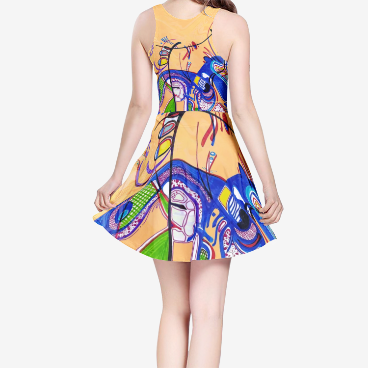 Robe patineuse sans manches "Pèlmèl"