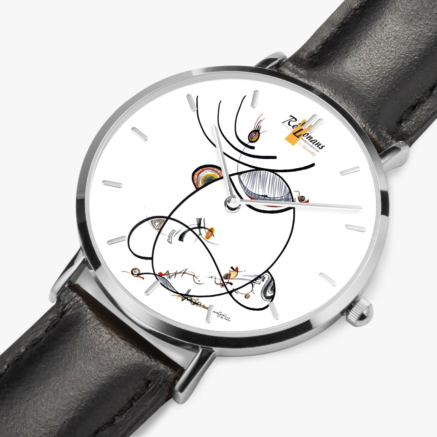 Ultra flat quartz watch "Linea" (Silver - with indicators)