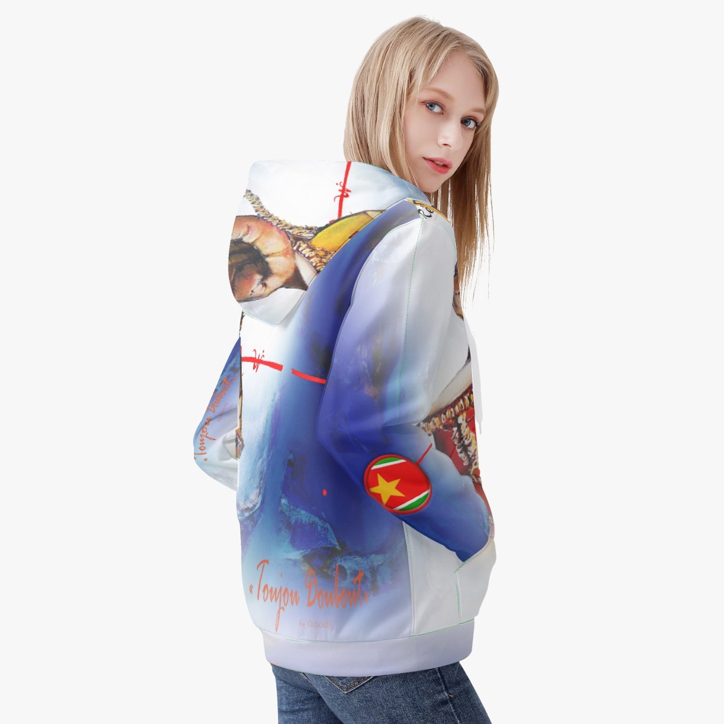 Sweat zippé à capuche "Toujoublé"