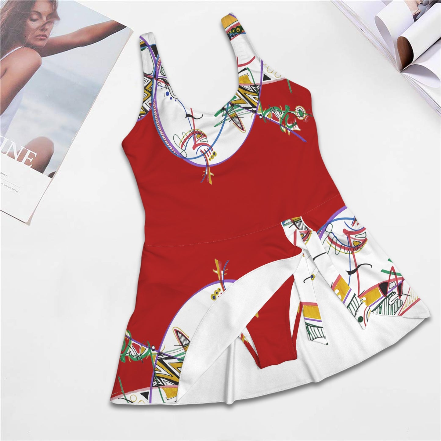 Maillot jupe une pièce "Yòlwouj"