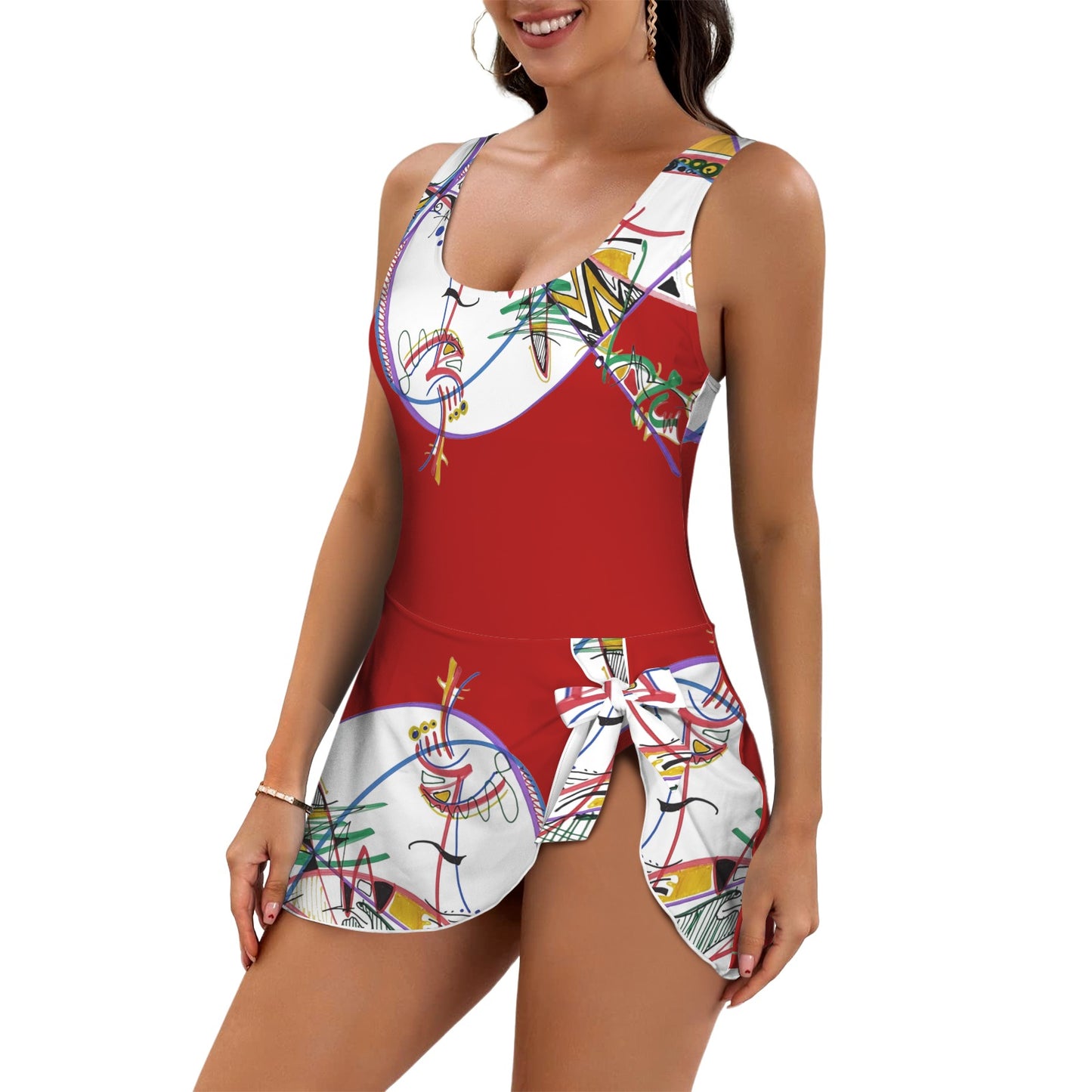 Maillot jupe une pièce "Yòlwouj"