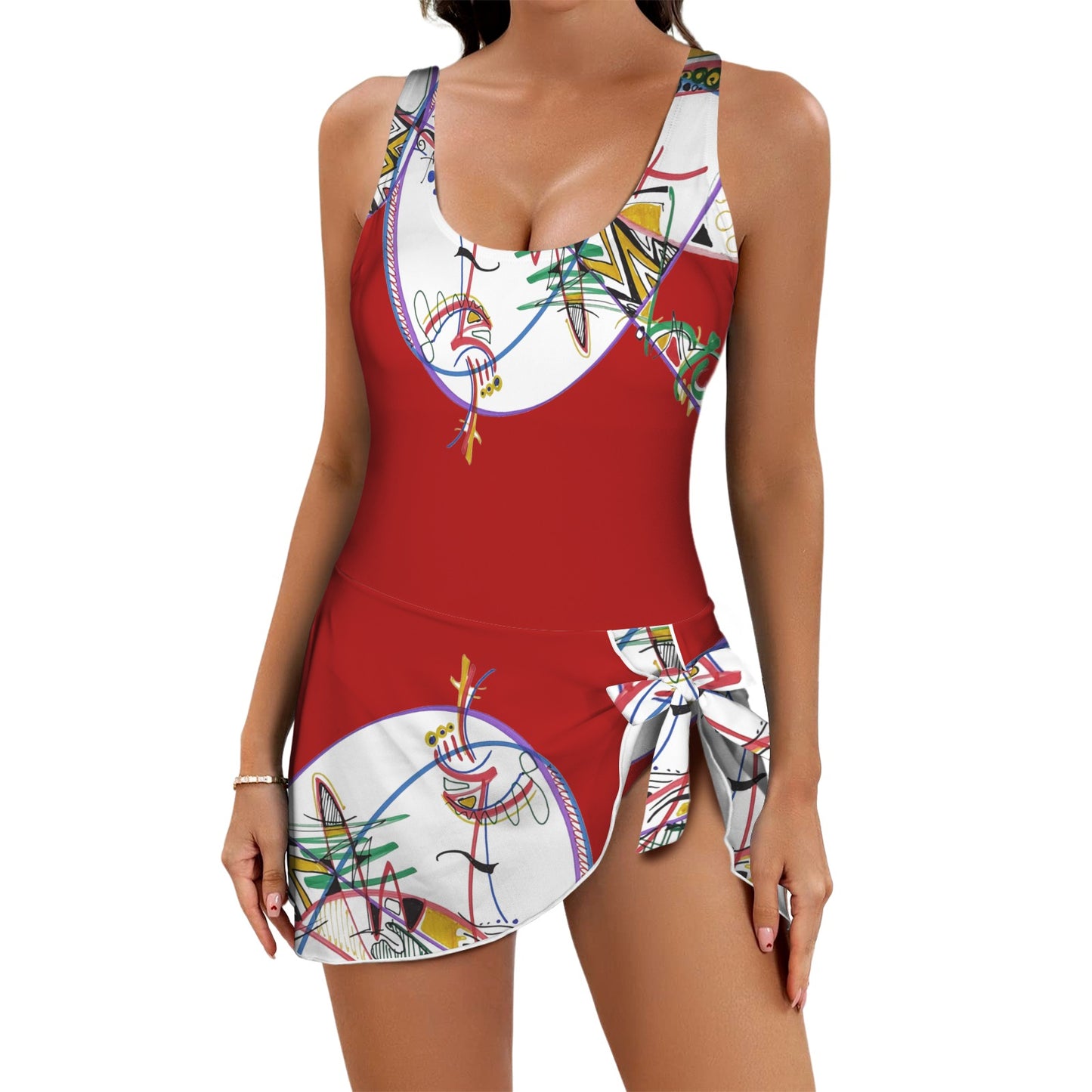 Maillot jupe une pièce "Yòlwouj"