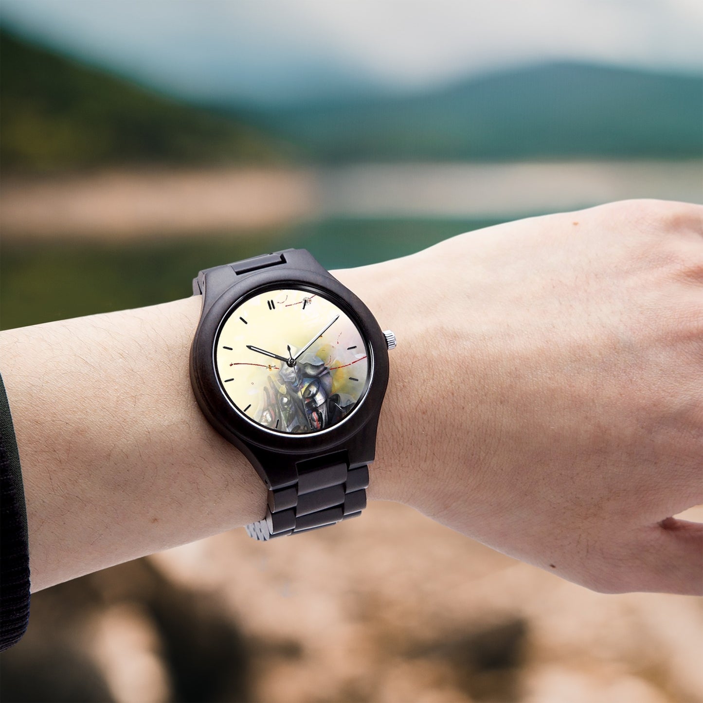 Montre en bois d’olivier ""Doubout"