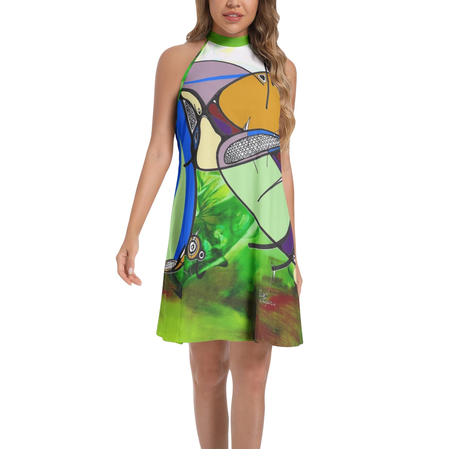 Robe chemise cravate "Yòlvèw"