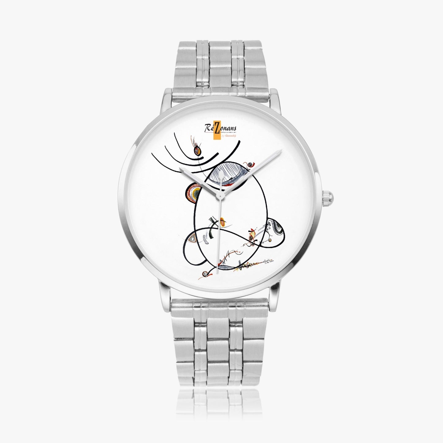 Montre acier ultra-mince "Plein vide"