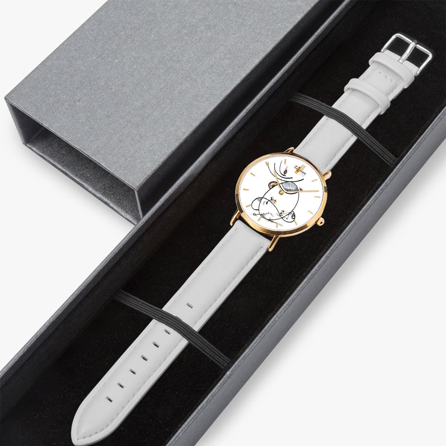 Ultra-thin quartz watch "Linea" (Rose Gold - with indicators)