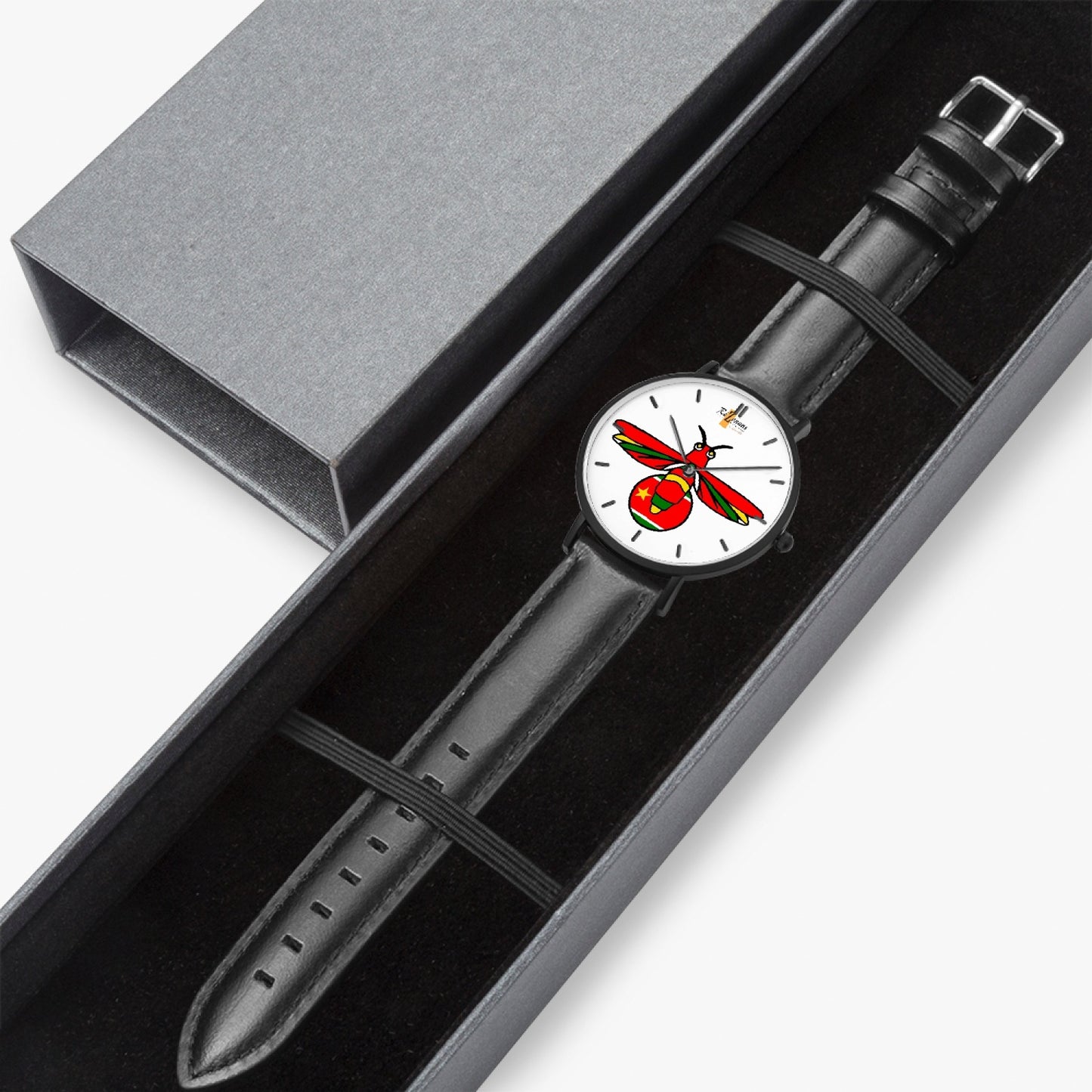 Ultra flat quartz watch "Klendenden" (Black - with indicators)