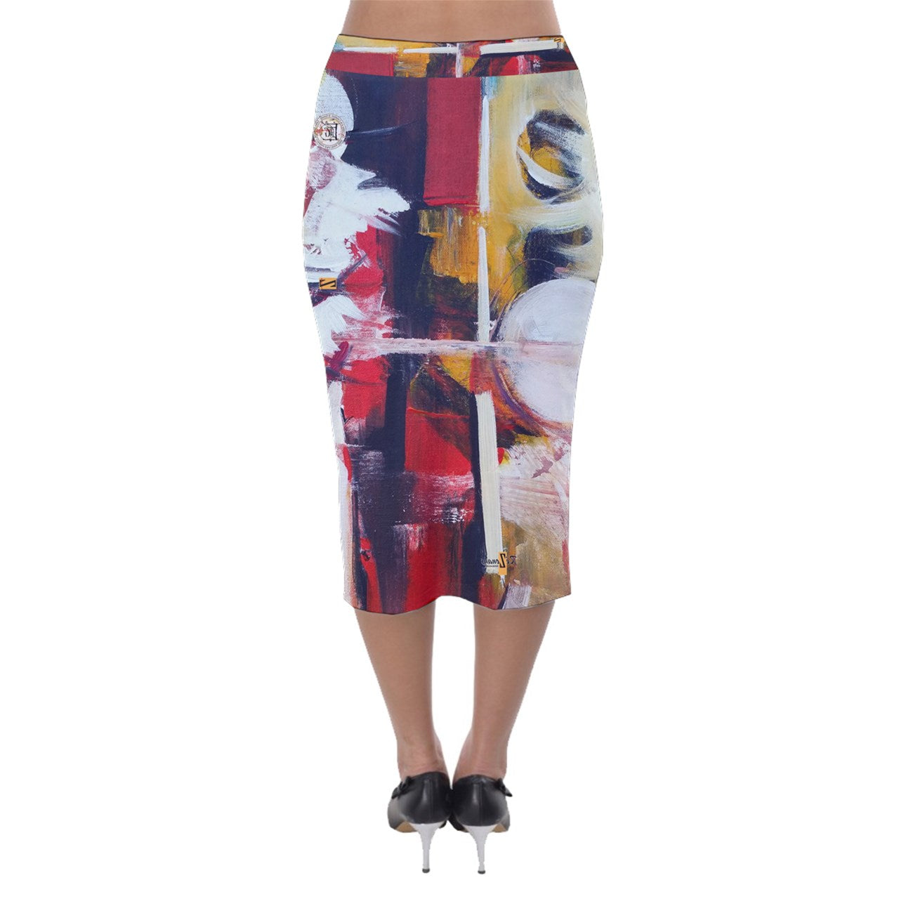 "Kiltika" velor pencil skirt