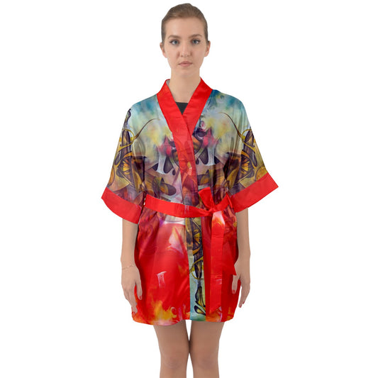 Kimono satinado "wak'n"