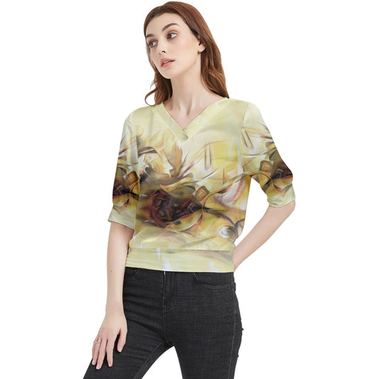 "Lèspwa" 3/4 sleeve blouse