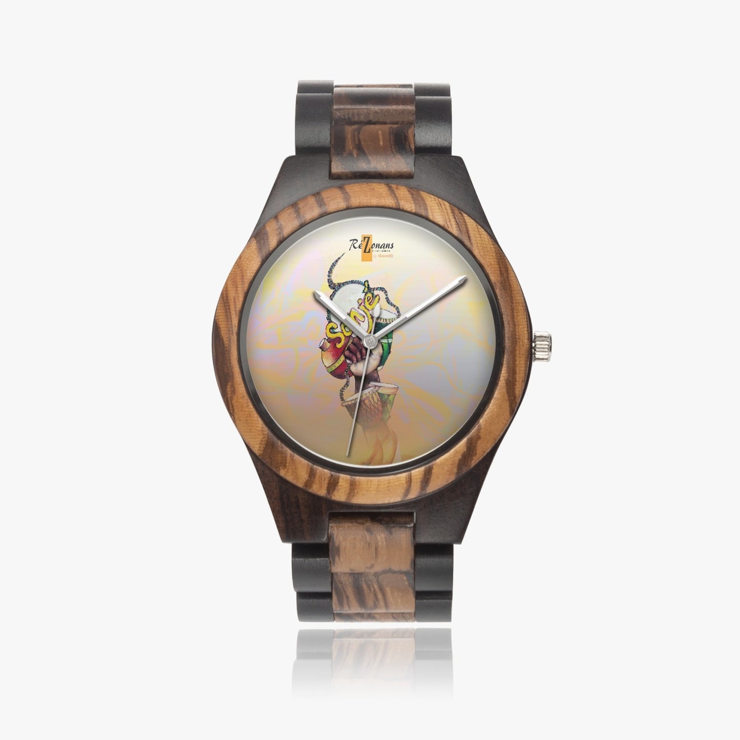 Contraste el reloj de madera natural "Sonjé"