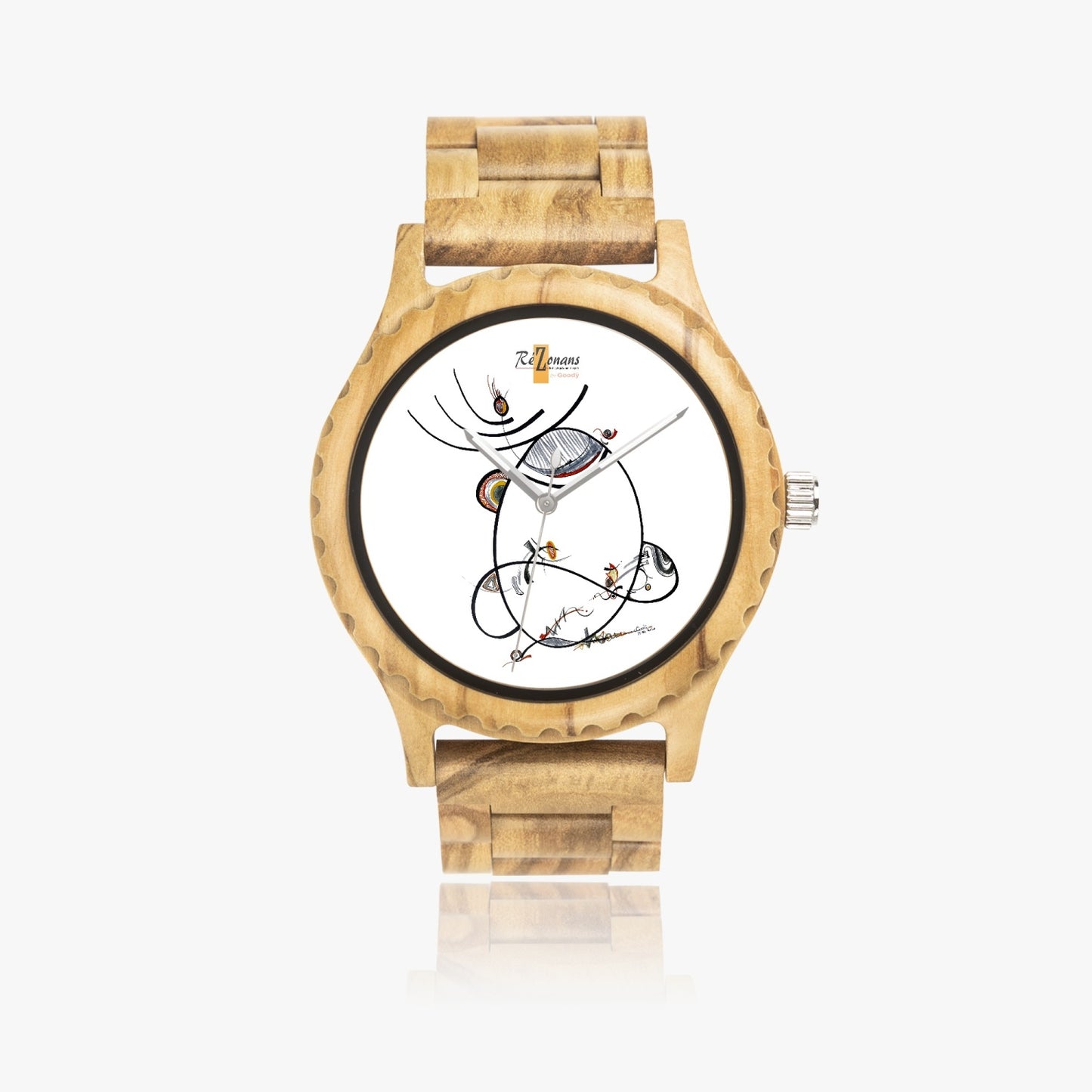 Reloj de madera natural "LINEA"
