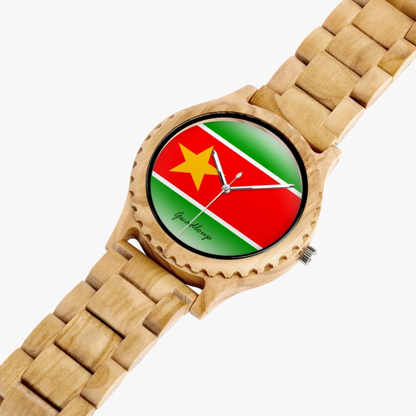 "Yellowstar" natural wood watch