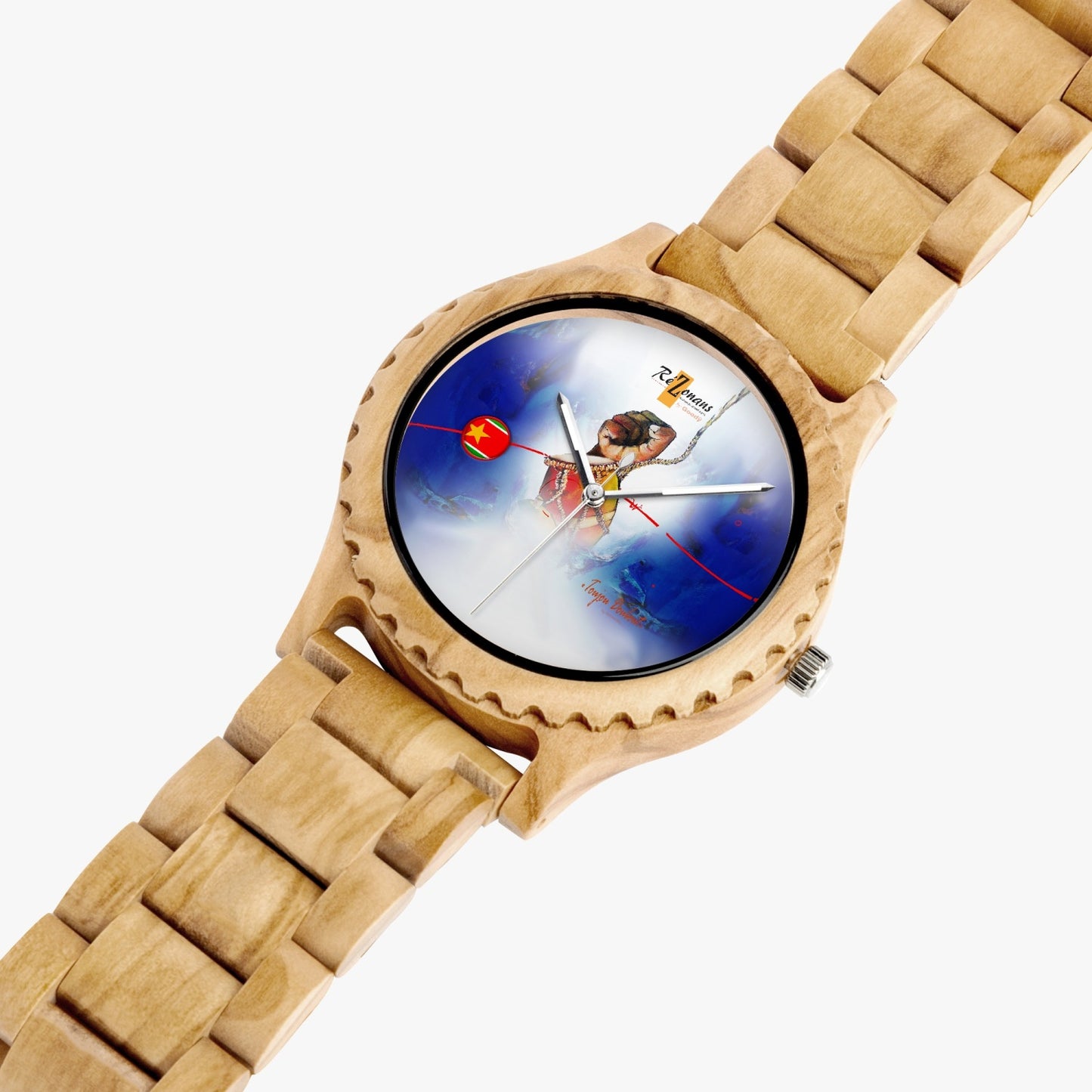 Reloj de madera natural "Aún".