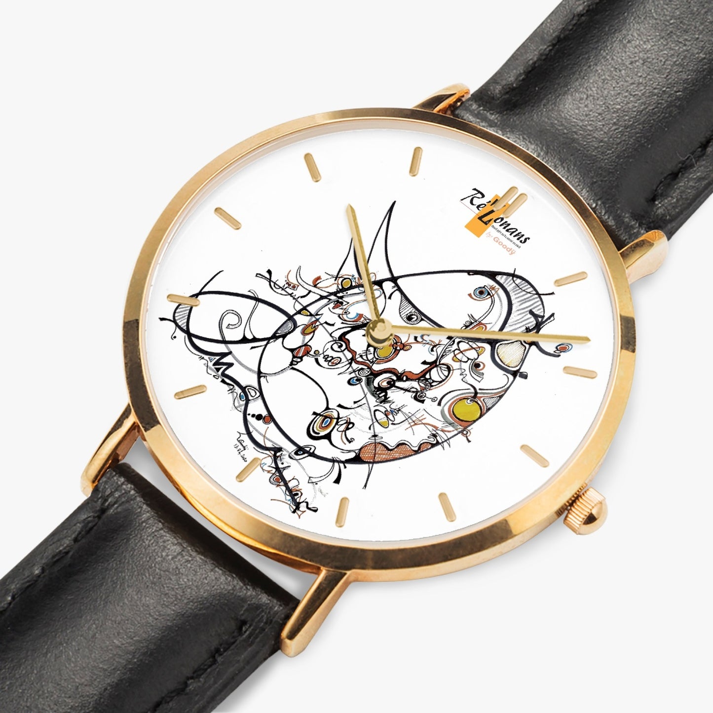 Ultra flat quartz watch "Kaomonde" (Rose Gold - With indicators)