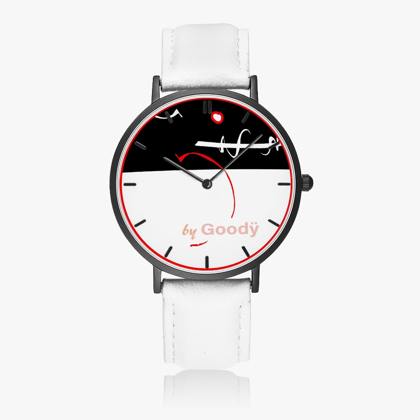 Ultra flat quartz watch "Lignerouge" (Black - with indicators)