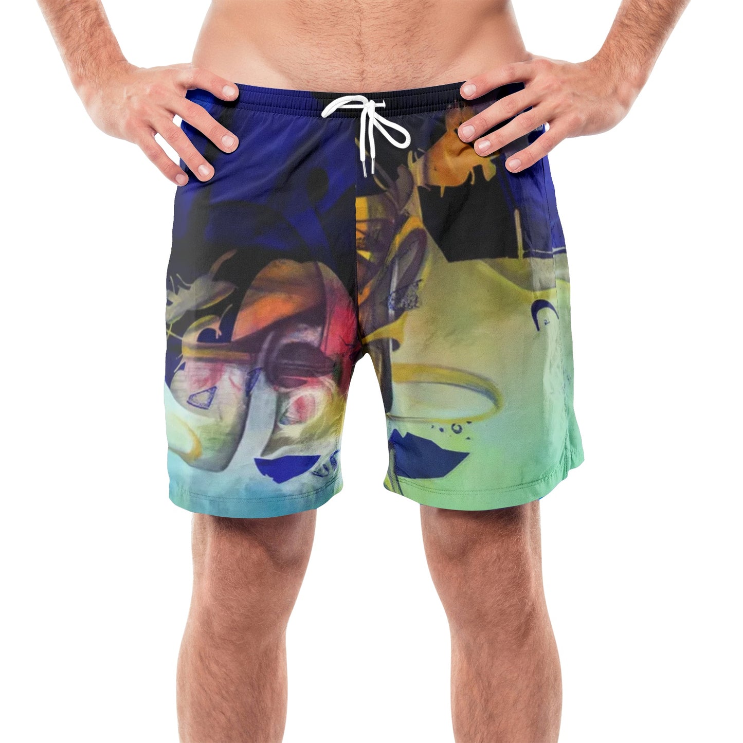 Shorts de playa de hombre con estampado integral
