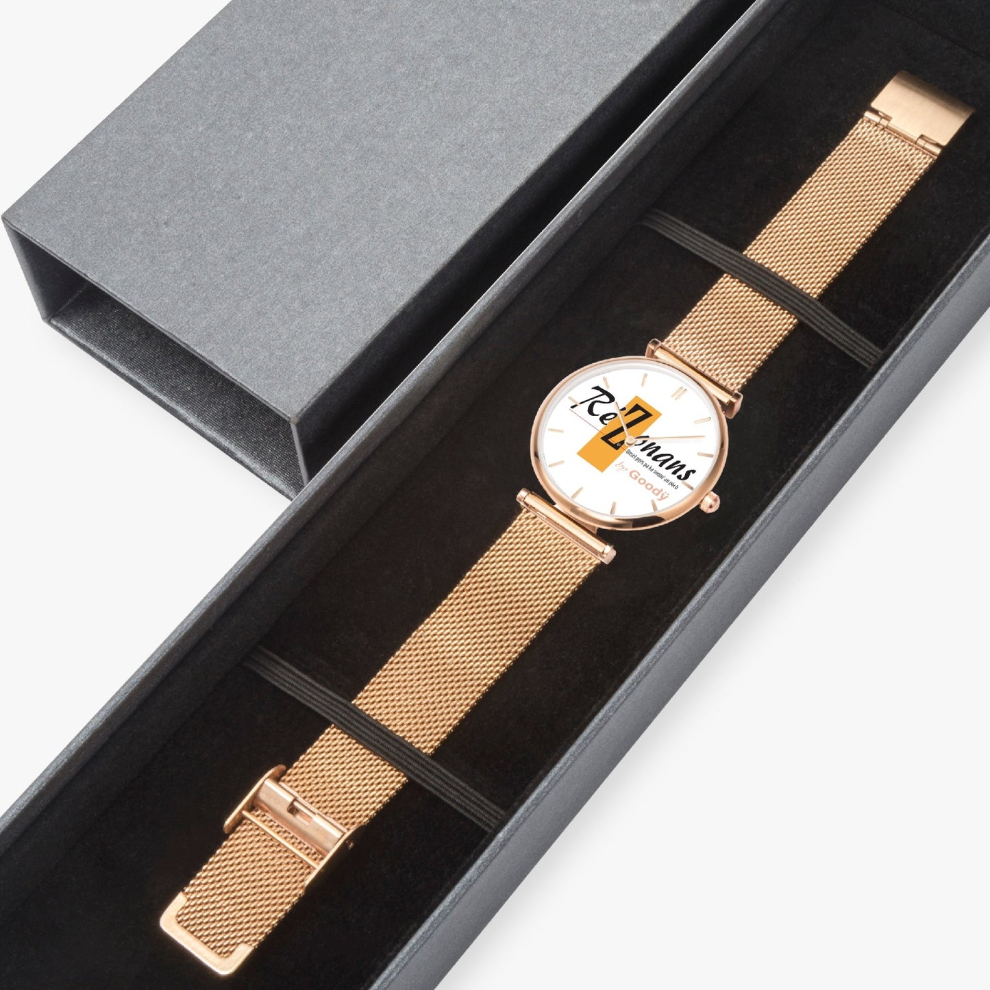 超薄型ファッションクォーツ腕時計 "Drazonans"（インジケータ付き）