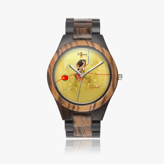 対照的な天然木腕時計 "Toujoudore"
