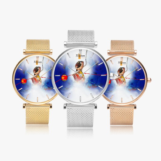 Ultra thin fashion quartz watch "Péyibleu" (with indicators)