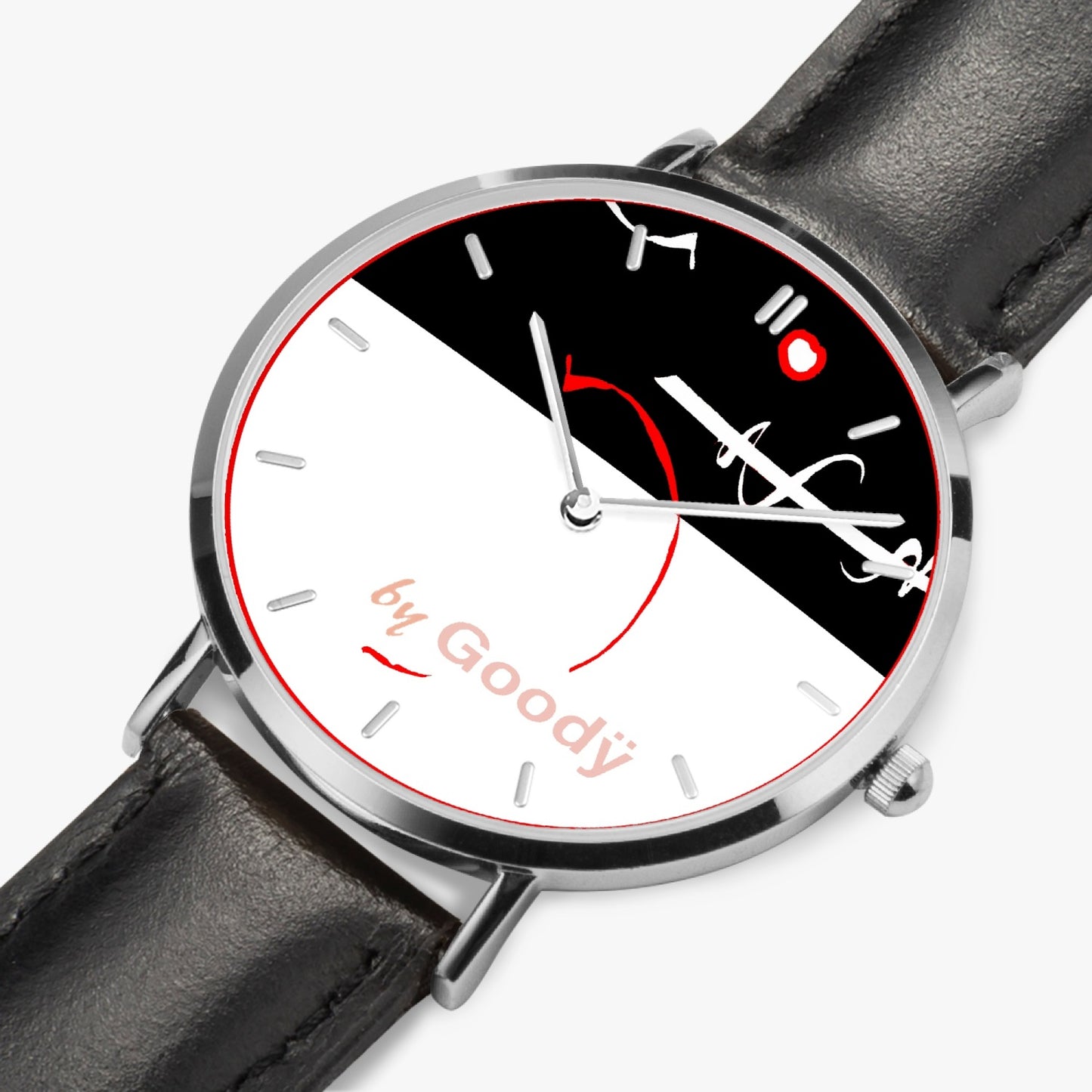 Ultra flat quartz watch "Lignerouge" (Silver - with indicators)