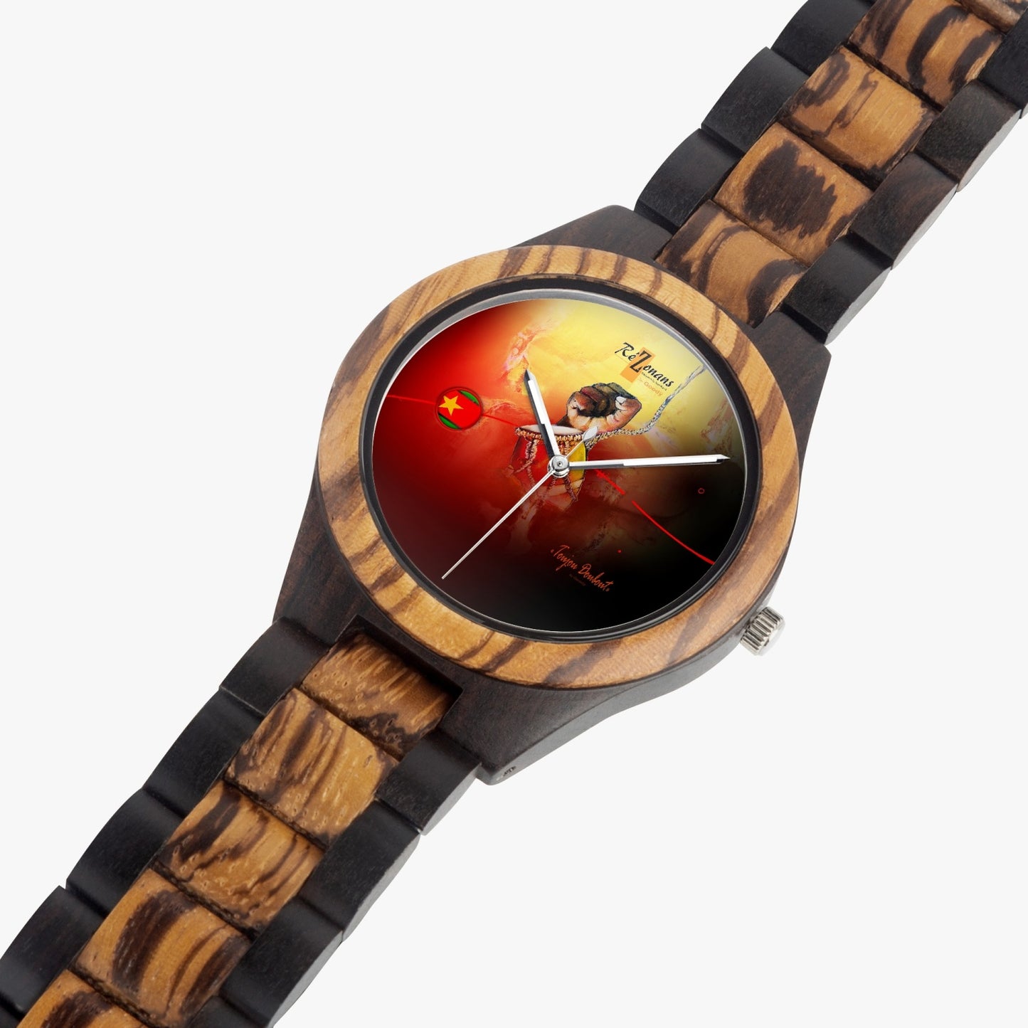 Contraste el reloj de madera natural "Toujoumawon"