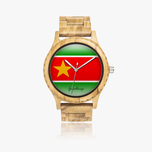 Reloj de madera natural "Yellowstar"