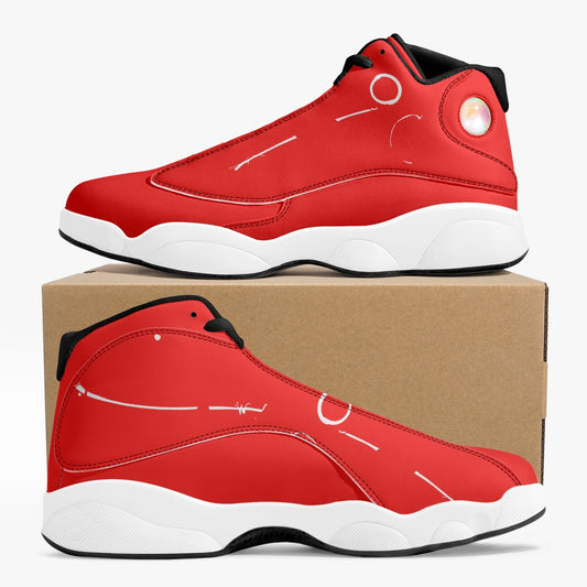"LLRred" premium leather basketball sneakers