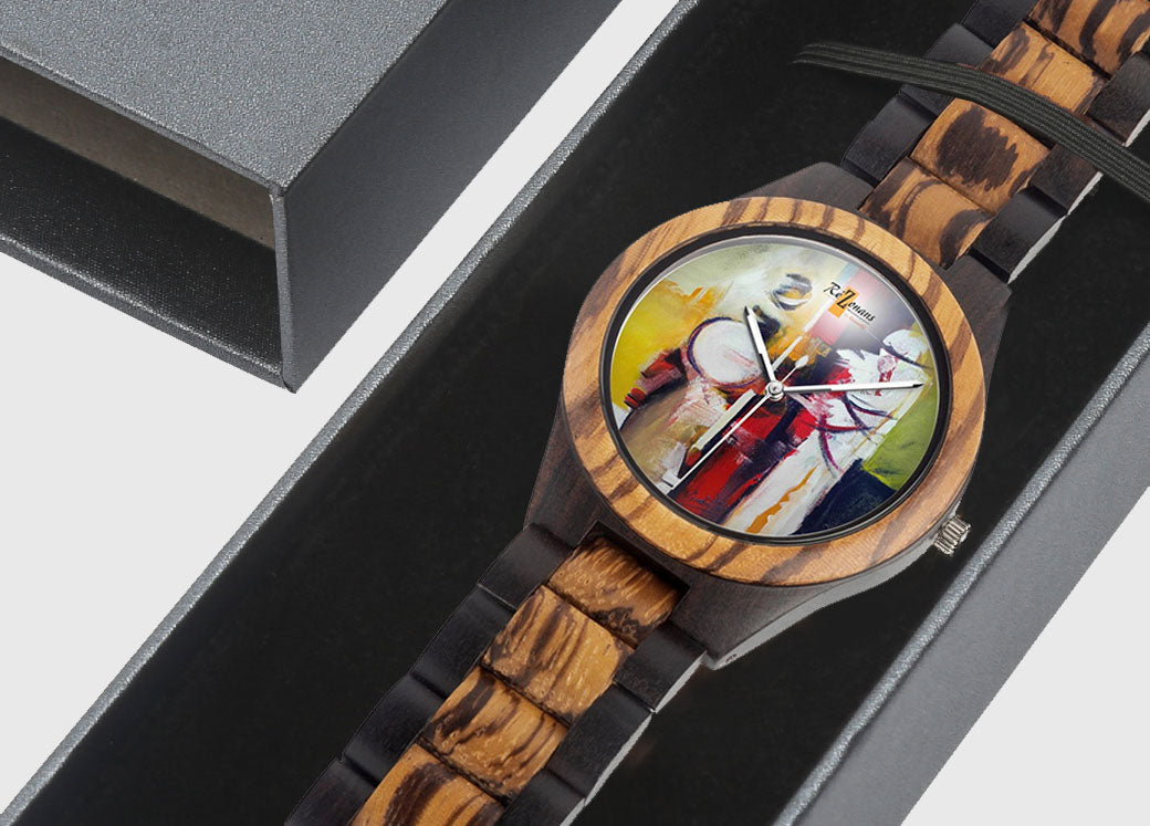 Contrasting natural wood watch "Rézistans"