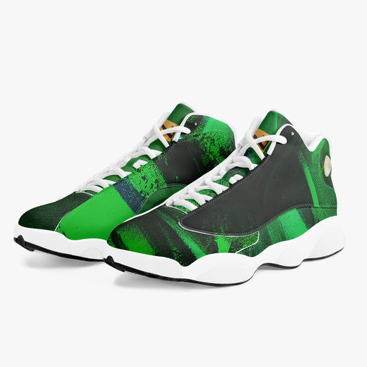 High-end leather basketball sneakers "Greenone"