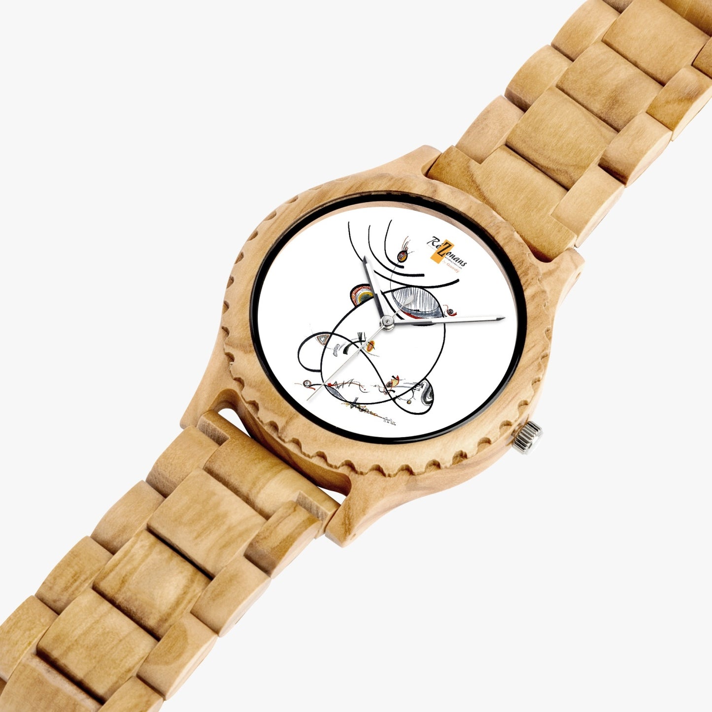 Reloj de madera natural "LINEA"