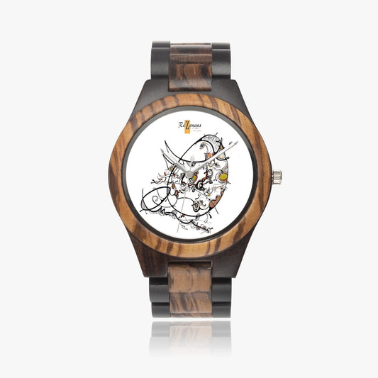 対照的な天然木材腕時計 "カオムズ"