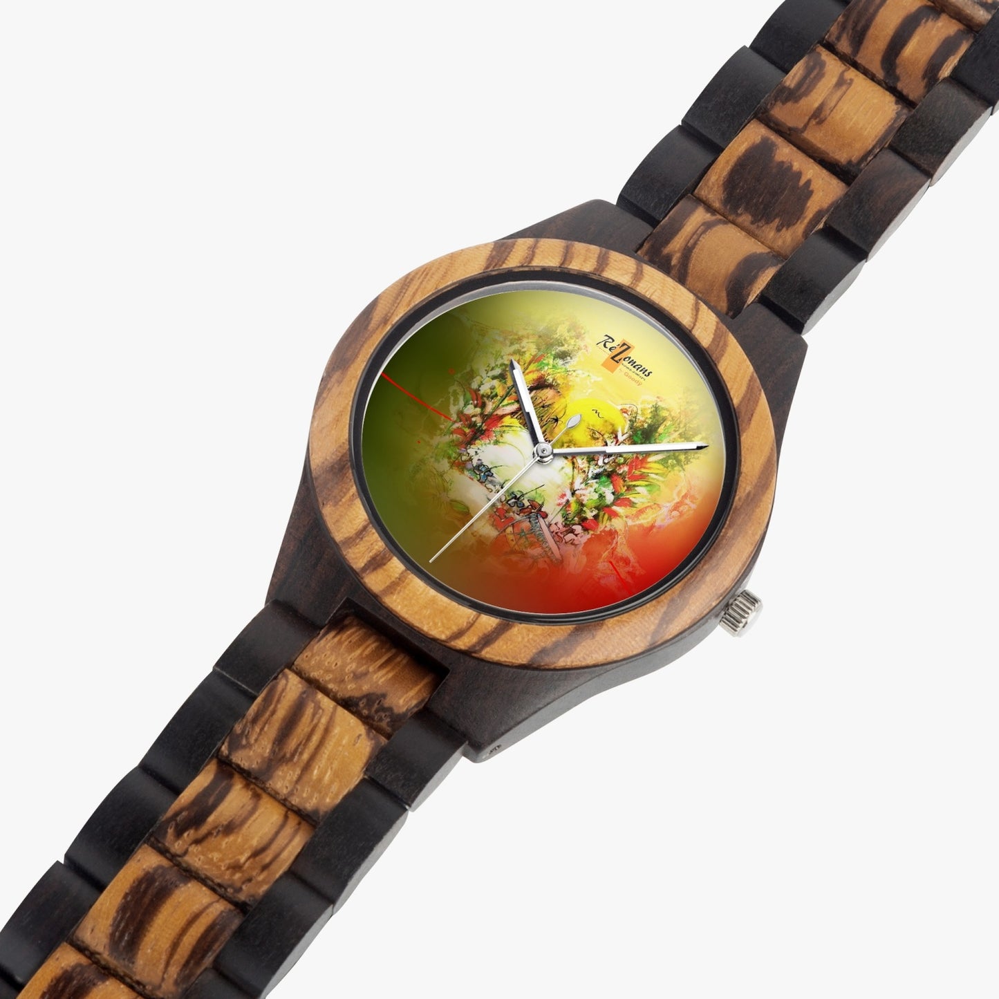 Contrasting natural wood watch "Flèpéyi"