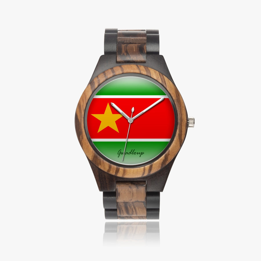 Montre bois naturel contrasté Péyigwadloup