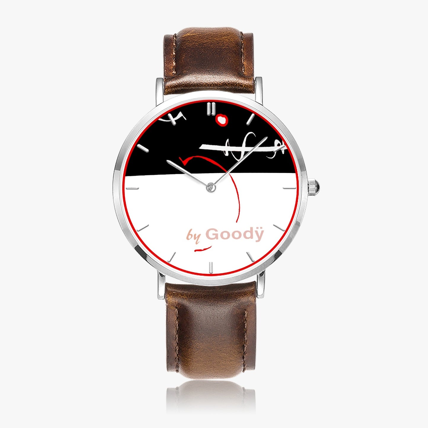 Ultra flat quartz watch "Lignerouge" (Silver - with indicators)