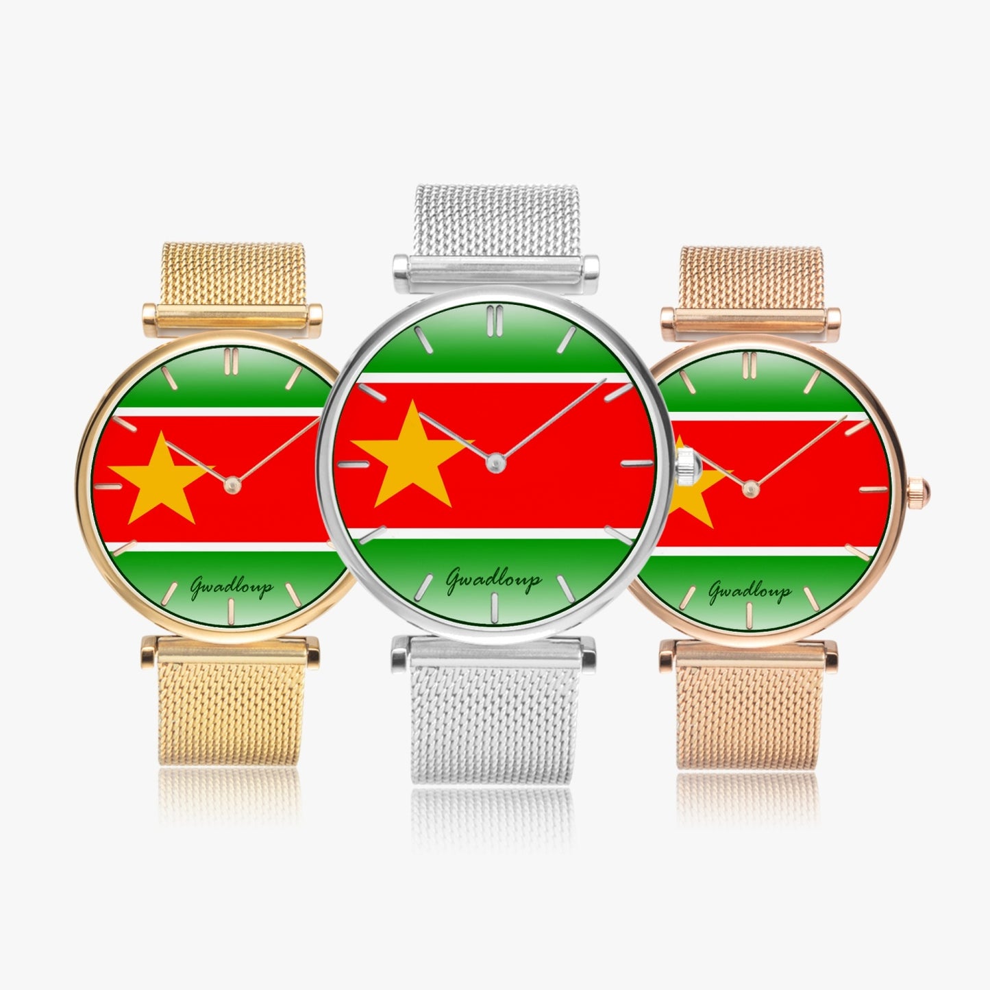 Ultra thin fashion quartz watch "Gwadloup" (with indicators)