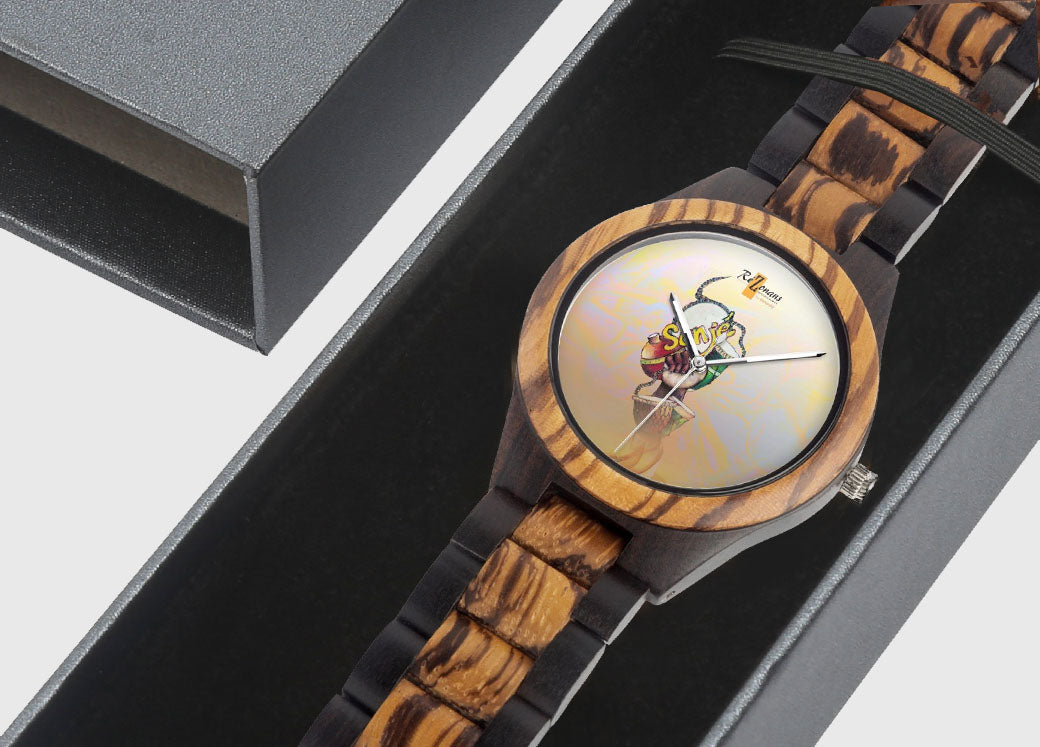 Contrasting natural wood watch "Sonjé"
